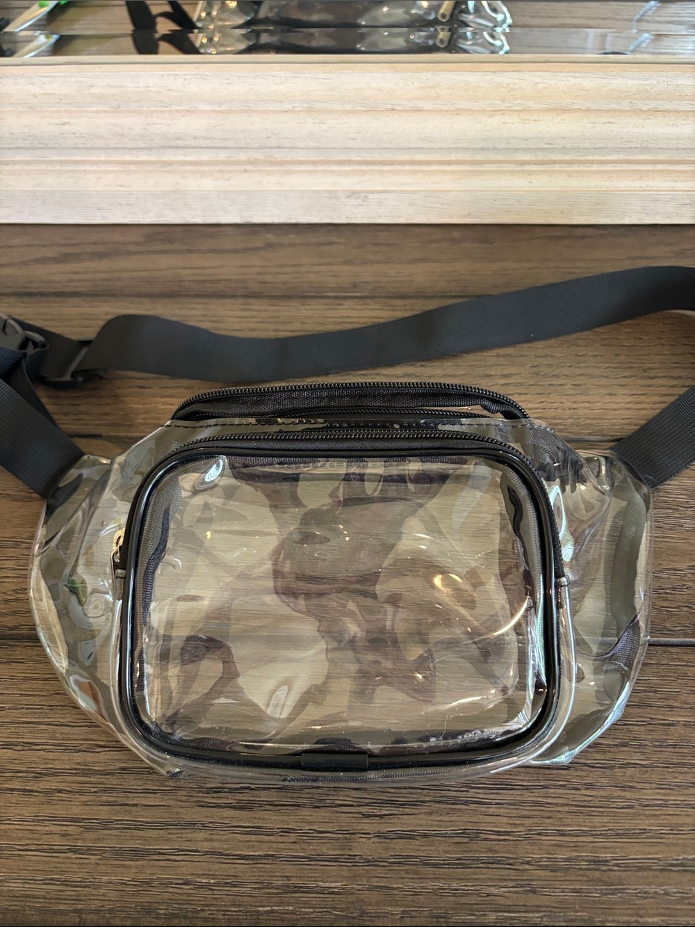 Clear Black Trim Transparent Fanny Pack